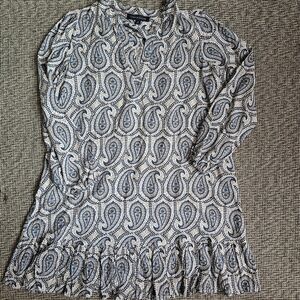 Paisley Print Long Sleeve Tunic Top
